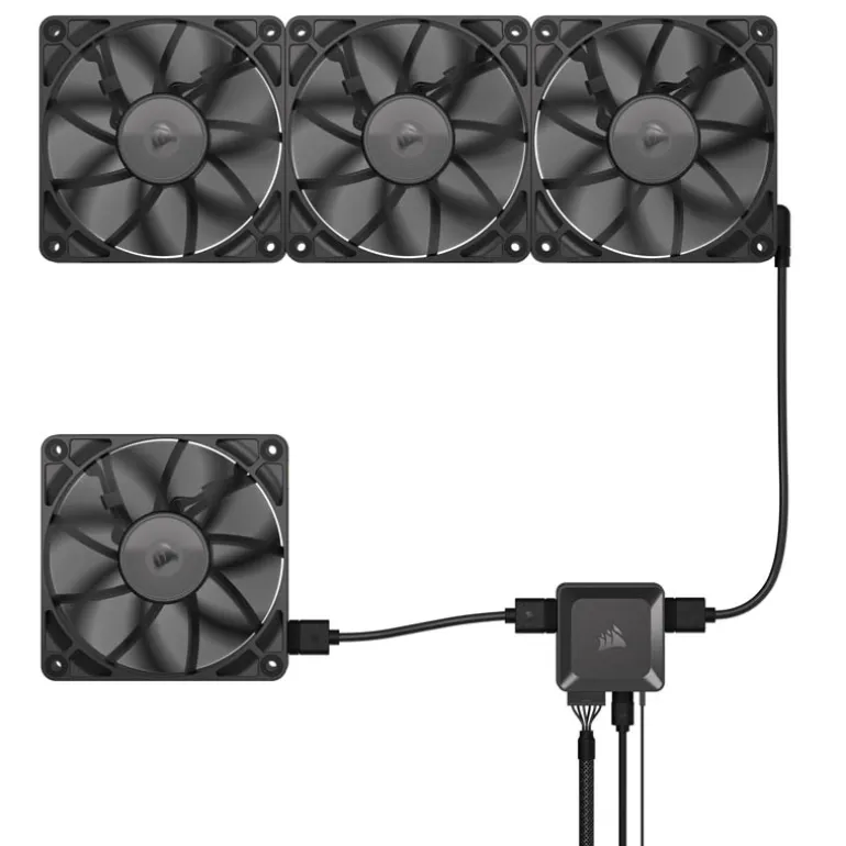 Ventilador Corsair RX120 iCUE LINK Triple Pack Negro