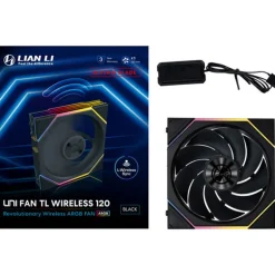 Ventilador Lian Li Uni Fan TL120 Wireless ARGB Reverse Blade 120mm Negro