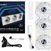 Ventilador Lian Li Uni Fan TL120 Wireless LCD ARGB Reverse Blade 120mm Triple Pack Blanco