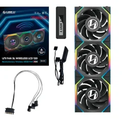 Ventilador Lian Li Uni Fan SL LCD ARGB Reverse Blade 120mm Triple Pack Wireless Negro