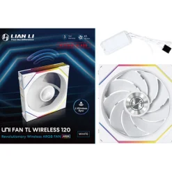 Ventilador Lian Li Uni Fan TL120 Wireless ARGB Reverse Blade 120mm Blanco