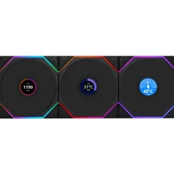 Ventilador Lian Li Uni Fan TL120 Wireless LCD ARGB 120mm Triple Pack Negro