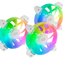 Ventilador Mars Gaming MF-3A ARGB 120mm Triple Pack Blanco