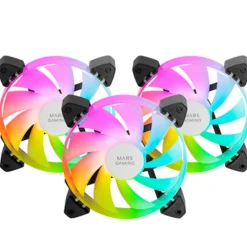 Ventilador Mars Gaming MF-3A ARGB 120mm Triple Pack Negro