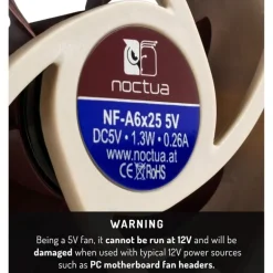 Ventilador Noctua NF-A6X25 5V 60mm Marrón